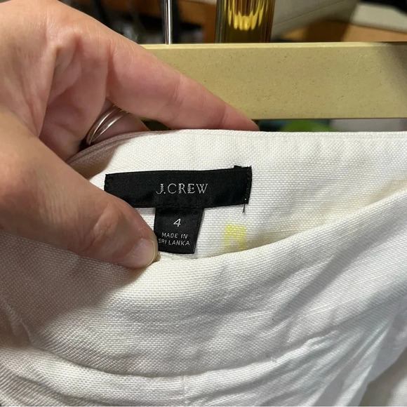 J CREW ~ White 100% Linen Suit Pants Pleated Lined Size 4 - Picture 7 of 14